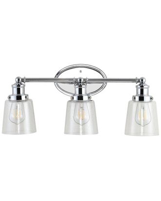Jonathan Y Designs Jonathan Y Beverly 22.5 3 Light Iron Seeded Glass Classic Cottage Led Vanity Light