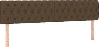 vidaXL Cabeceros 2 Unidades De Tela Marr&oacute;n Oscuro 90x7x78/88 Cm Vidaxl