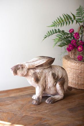 Kalalou Faux Concrete Rabbit - Sitting