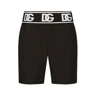 Dolce & Gabbana Zwemshorts met brede logoband - Heren - Badkleding - Zwart - Maat: XL Poliester