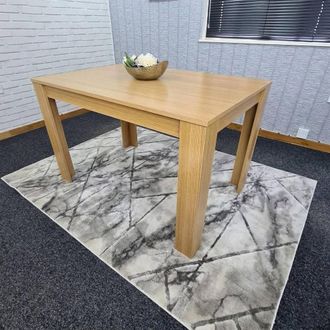 Kosy Koala 6 Seater Modern Light Wood Effect Dining Table Only 140 x 80 x 75 cm in Brown
