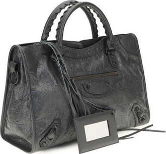 Balenciaga Womens Gray Lamb Ovis Aries Shoulder Bag