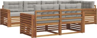vidaXL Conjunto De Sof&aacute;s De Exterior 7 Uds. Gris Natural Y Claro Vidaxl