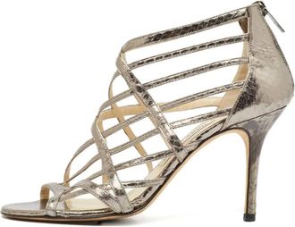 Jimmy Choo London Sandali con effetto serpente 95mm - Grigio