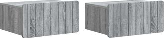 vidaXL Mesita De Noche De Pared 2 Uds. Gris Sonoma 49 X 34,5 X 24 Cm Vidaxl