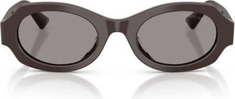 A|X Armani Exchange 49mm Irregular Oval Sunglasses in Purple /Grey at Nordstrom