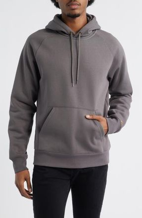 Carhartt Work in Progress Chase Fleece Hoodie in Porphyry /Gold at Nordstrom, Size Xx-Large