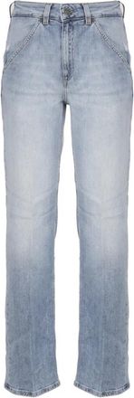Dondup Blauwe Straight Jeans voor Vrouwen - Dames - Regular Fit Jeans - Blauw - W26 - Katoen - Jeans