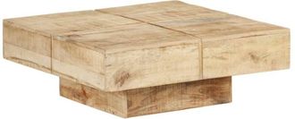 vidaXL Vidaxl - Mesa de centro de madera maciza de mango 80x80x28 cm