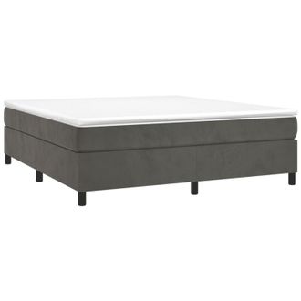 vidaXL Cama Box Spring Con Colch&oacute;n Terciopelo Gris Oscuro 200x200 Cm Vidaxl