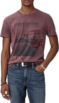 John Varvatos Crewneck Graphic T-Shirt in Smoke Amethyst at Nordstrom, Size Xx-Large
