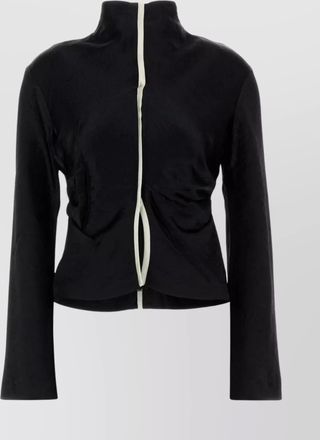 Nanushka satin domini blouse silhouette collar sleeves