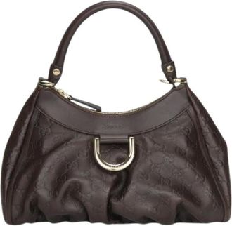 Gucci Pre-owned Handbags, female, Brown, Size: ONE SIZE Pre-owned Leather handbags