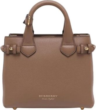 Burberry Pre-owned Handbags, female, Brown, Size: ONE SIZE Pre-owned Canvas Handbag