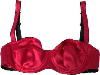 Dolce & Gabbana Satijnen slip met bloemenprint - Dames - BHs - Rood - S - Satijn - Ondergoed