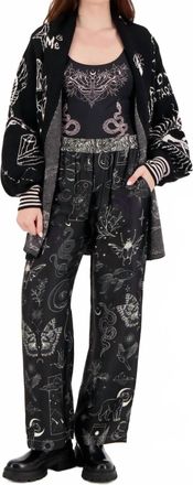 Me369 Bailey Magic Print Straight Leg Track Pants In Black