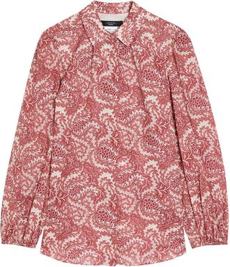 Max Mara Printed Cotton Shirt - Red - 16 (UK16 / XL)