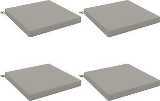 vidaXL Cojines De Asiento De 4 Piezas Soest 4 Uds. 100% Poli&eacute;ster Gris Vidaxl