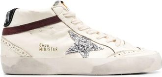 Golden Goose Mid Star Nappa Leather Upper Glitter Star Suede Heel Nabuk Wave Shoes