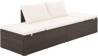 vidaXL Cama de jardín 195x60 cm ratán sintético marrón vidaXL