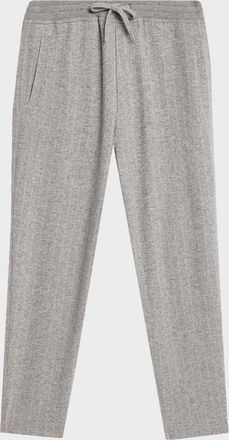 Brunello Cucinelli Men & apos;s Cashmere-Cotton Stripe Drawstring Pants
