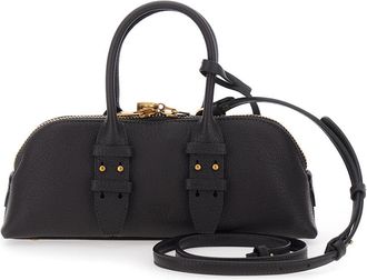 Pinko Womens Handbag Bowling Horizontal Brown Leather Handbags Hand Bags