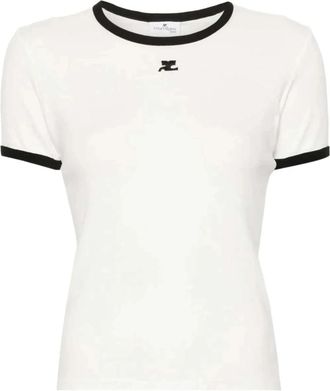 Courr&egrave;ges T-Shirts - Dames - T-shirts - Wit - S - Tops