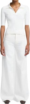 7 For All Mankind Lotta High Waist Wide Leg Jeans In Sugar