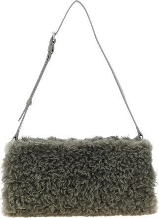 Stella McCartney Shearling Clutch - Dames - Schoudertassen - Grijs - ONE Size - Polyester - Tassen