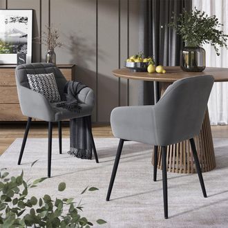 Vicco Silla De Comedor Relio, Gris, 53.5 X 55.5 Cm Lote De 2, Vicco