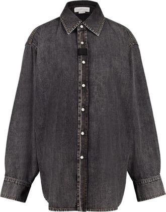 Stella McCartney Denim Gewassen Button Up Shirt - Dames - Spijkeroverhemden - Zwart - S - Denim - Overhemden