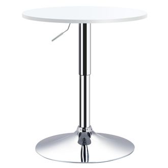 OEM Mesa De Bar Regulable En Altura Con Base Redonda Y Antideslizante Para Cocina Comedor &Oslash;60x69-93 Cm Blanco