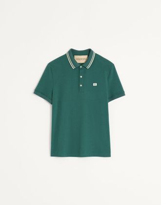 Valentino Cotton Piqu&eacute; Polo Shirt With VLogo Patch