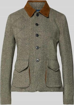 Polo Ralph Lauren Slim Fit Blazer aus Woll-Mix mit Pattentaschen in Black, Größe 34