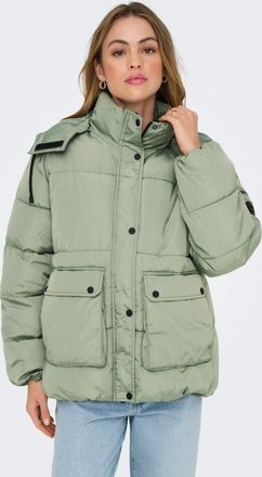 Only Steppjacke ONLY ONLNORA SHORT PUFFER CC OTW, Damen, Gr. XL (42), blau (sea spray), Web, Obermaterial: 100% Polyester, leicht gl&auml;nzend, unifarben, Jack