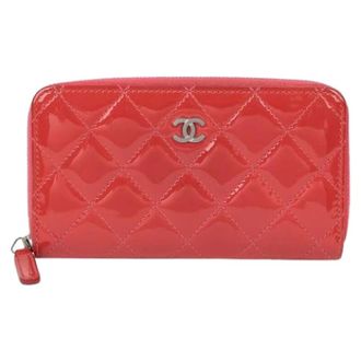 Chanel Pre-owned Wallets, female, Red, Size: ONE SIZE Pre-owned CC Logo Card Holder