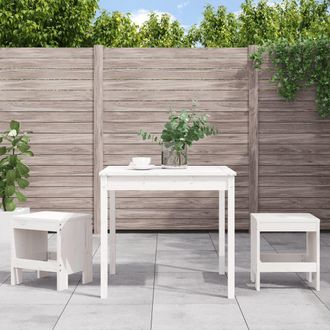 vidaXL Vidaxl - Mesa Y Sillas De Jard&iacute;n 3 Piezas Madera Maciza De Pino Blanco