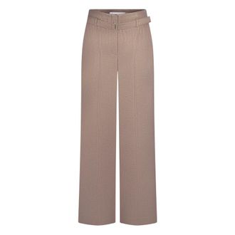 Raffaello Rossi Broeken, Dames, Bruin, L, Polyester, Flowing Chino Broek Elegant Stijl