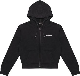 Misbhv Misbhv, Hoodies & sweatvesten, Dames, Zwart, M, Katoen, Community Zipped Hoodie Small Fit