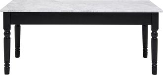 Premier Housewares Interiors By Premier Marble Top Coffee Table, Elegant Decorative Table For Livingroom, Carved Legs Display Table For Bedroom