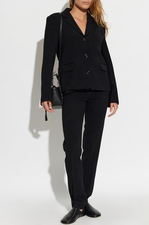 Toteme Wool Blazer With Open Lapels, Womens, Black