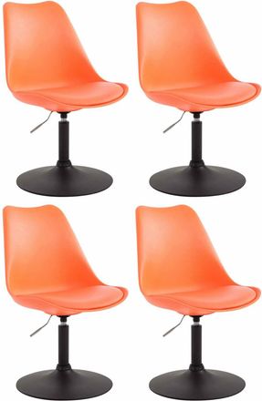 Clp Set De 4 Sillas De Comedor Maverick Con Pie De Trompeta Naranja Negro