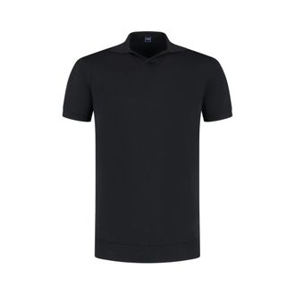 Fedeli Polo Shirts, male, Black, Size: 4XL Fuji Cotton Polo