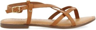 Gioseppo Lelex Flat Sandal - Dames - Sandalen - Bruin - 36 EU - Leer - Schoenen
