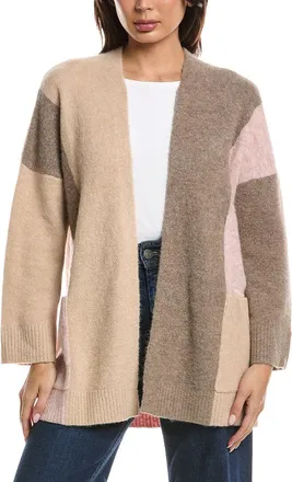 Fort&eacute; Cashmere Lofty Colorblock Alpaca-Blend Cardigan