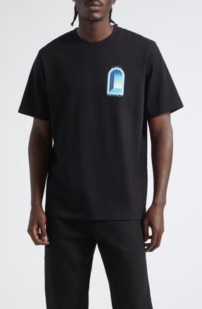 Casablanca Arches Organic Cotton Graphic T-Shirt in Black Jersey at Nordstrom, Size X-Large