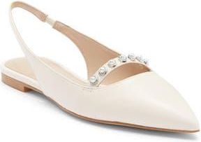 Stuart Weitzman Faux Pearl Slingback Pump in Seashell at Nordstrom Rack, Size 5.5