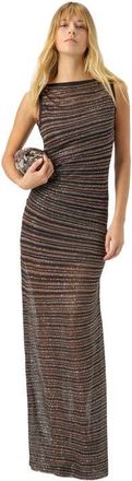 Missoni Long Dress With Boat Neck in Black & Brown at Nordstrom, Size 40 It