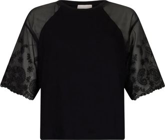 Liu Jo T-shirt con ricamo paisley - Nero
