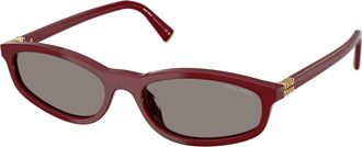Miu Miu Grey Irregular Ladies Sunglasses MU A06SF 21I80Q 54